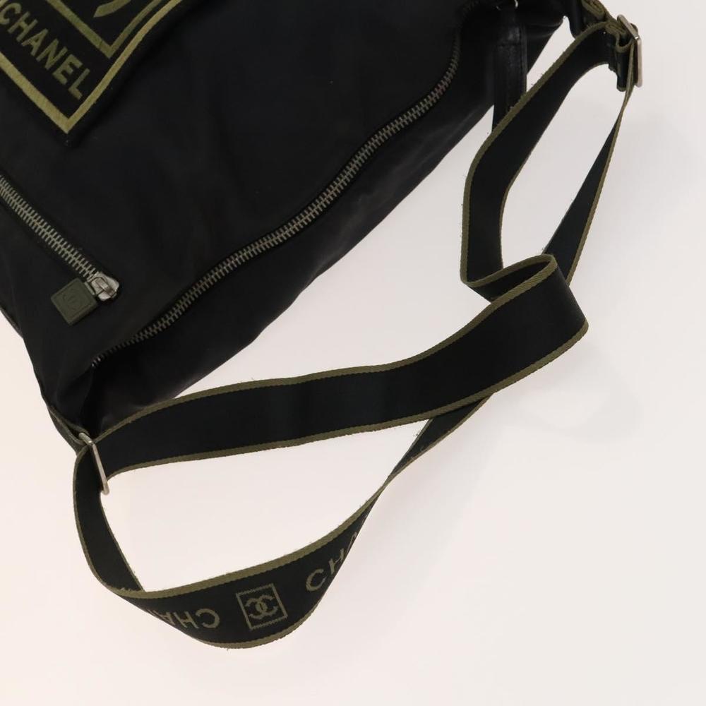 CHANEL Sports Line COCO Mark Shoulder Bag Nylon Black CC Auth 138035 - Picture 7 of 16
